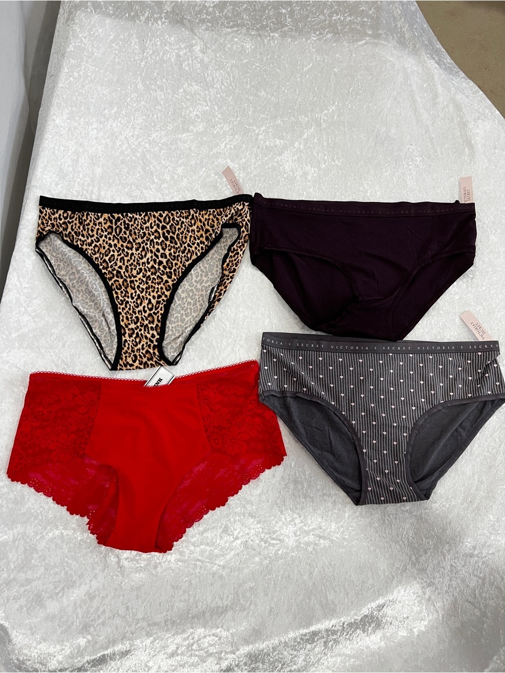 Victoria's Secret & Pink Lot Of Four Underwear Panties Brief Size Large Lace